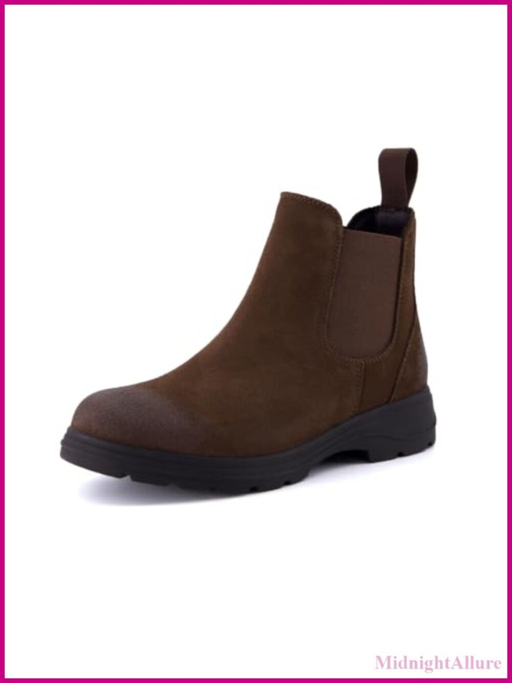 Genuine Suede Chelsea Ankle Boots Water Resistant Pull On Lug Sole Women